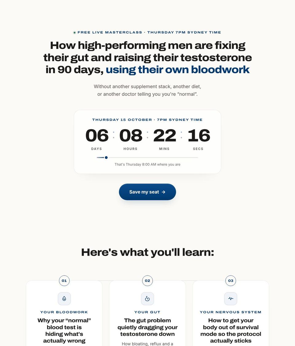 Registration page preview
